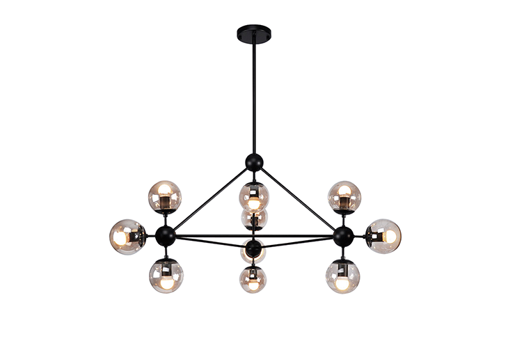 Candil de techo Quor | Miro 10 luces Q16081-BK AM