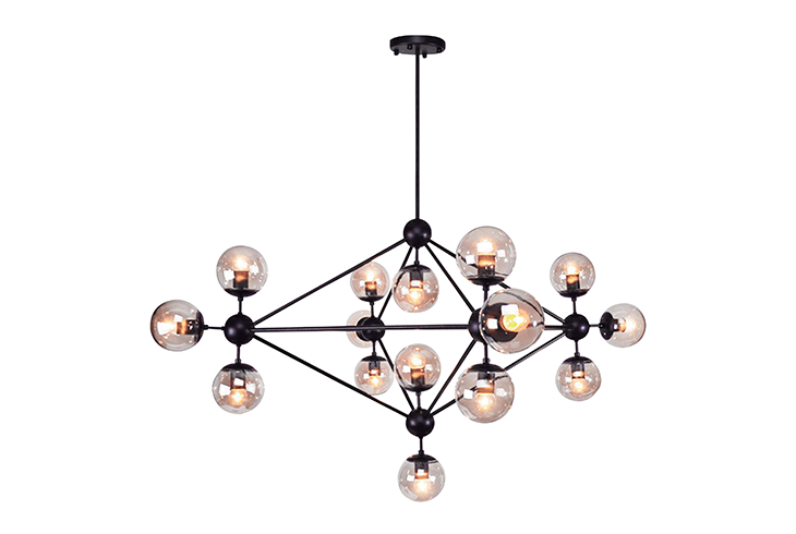 Candil de techo Quor | Miro 15 luces Q16082-BK AM