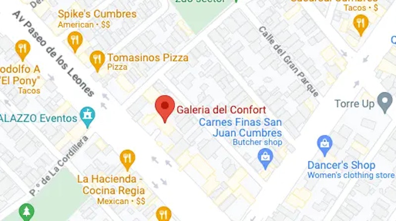 mapa sucursal gconfort cumbres